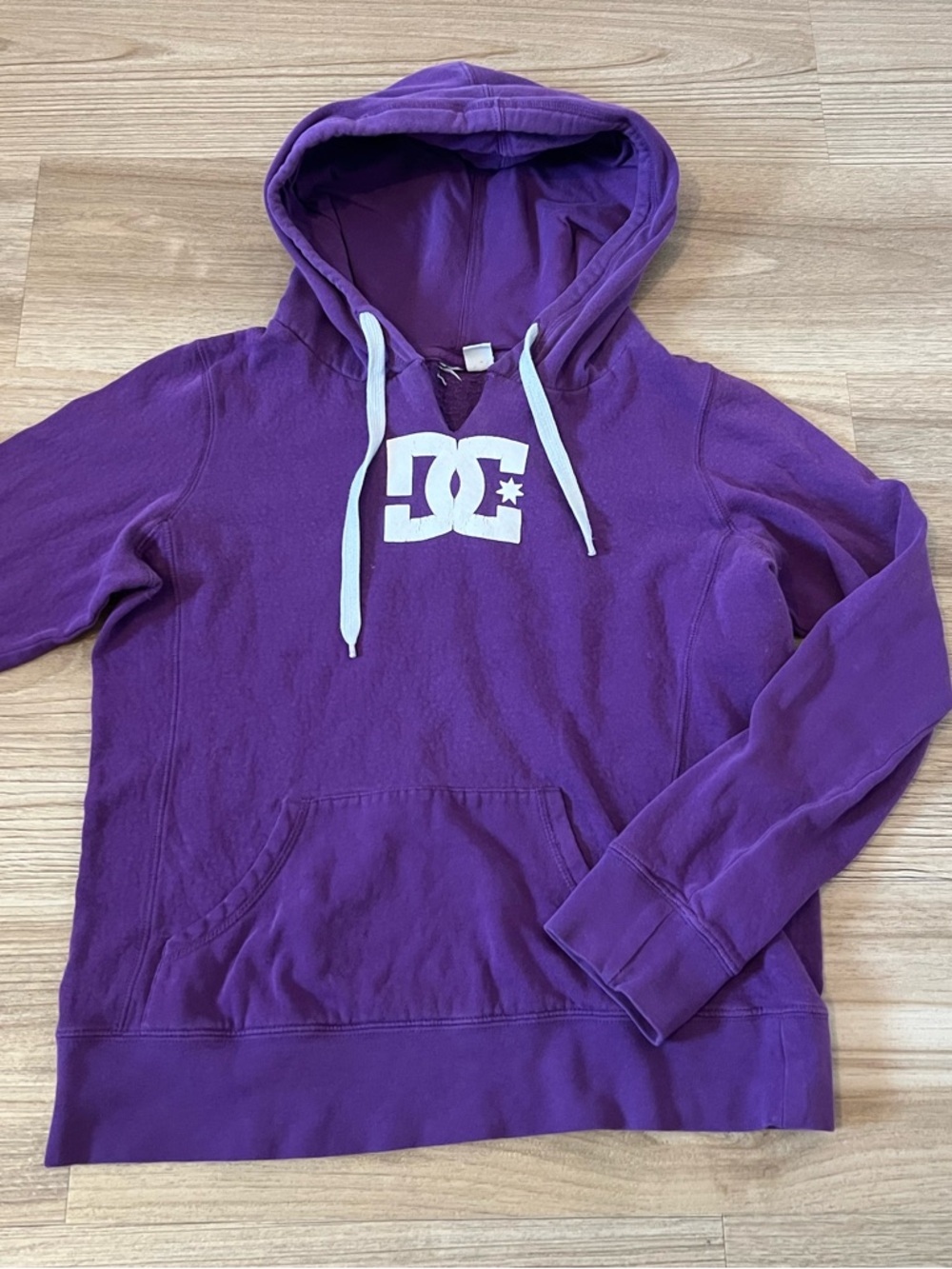 DC Deep Purple Hoodie with White Tag Detail